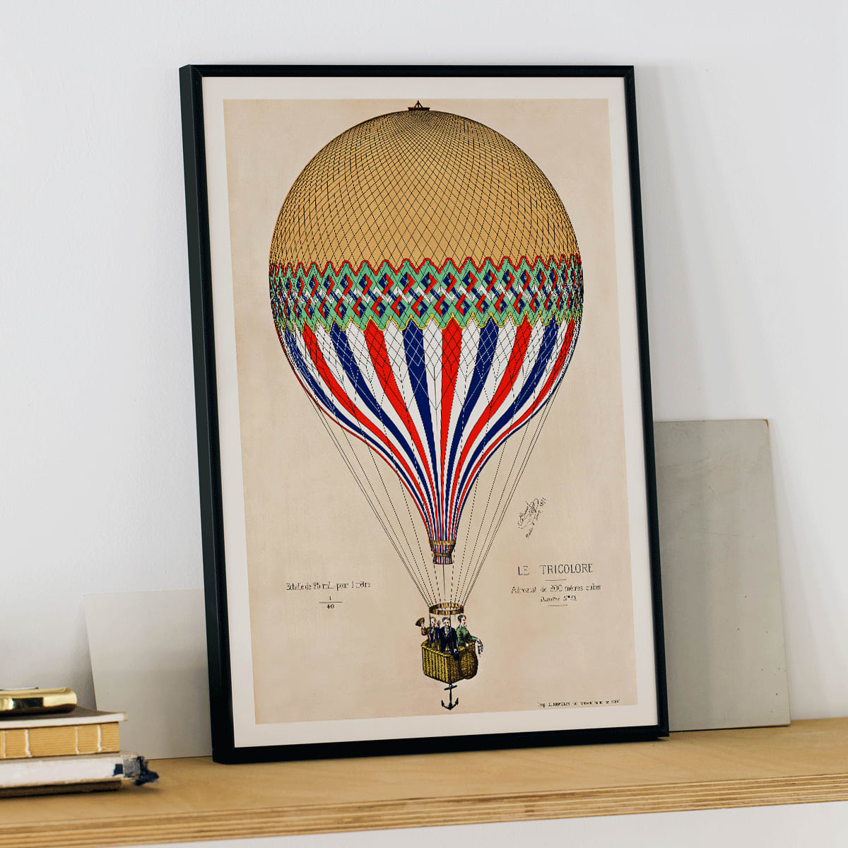 Poster | Tricolor Balloon French Flag Paris Balloon Ascension 1874