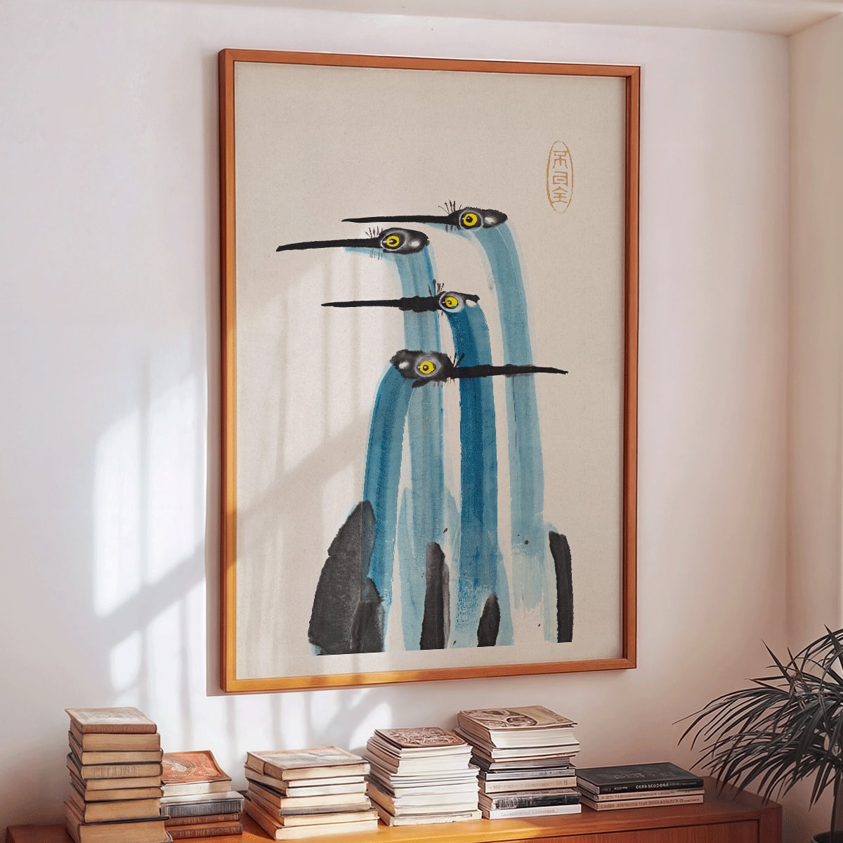 Poster | Blue Japanese Crane Artwork | MORYARTY