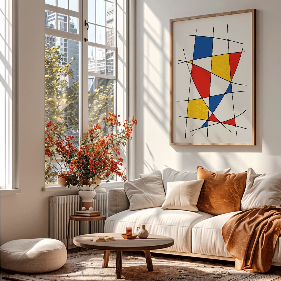 Poster | Geometric Lines and Colors 1 Abstract Art | MORYARTY