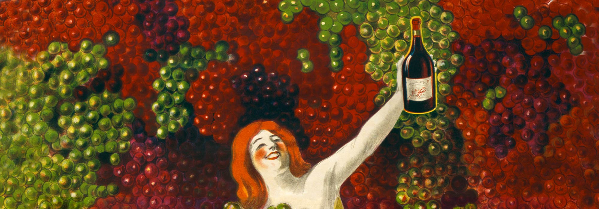 Alcool poster featuring artistic illustrations of classic drinks and bottles, perfect for adding modern style to home bars or kitchens