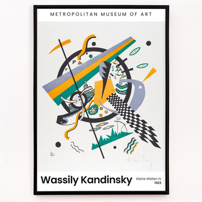 Closeup detail of Abstract geometric poster with bold shapes and lines by Wassily Kandinsky from Kleine Welten IV Small Worlds IV