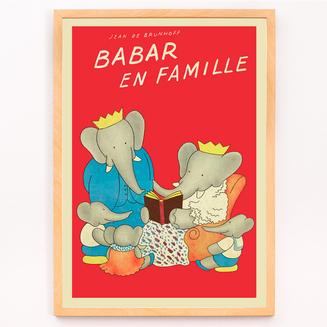 Poster | Babar Family by Jean de Brunhoff | MORYARTY – Moryarty