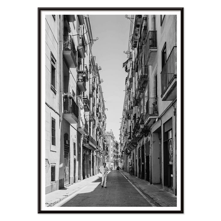 , with black aluminium frame on white background