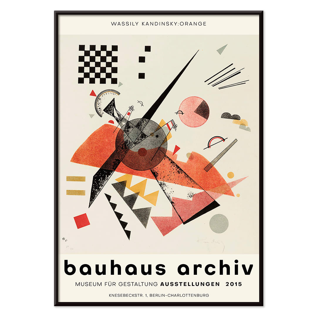 Poster | Bauhaus Archiv Orange Art by Wassily Kandinsky | MORYARTY