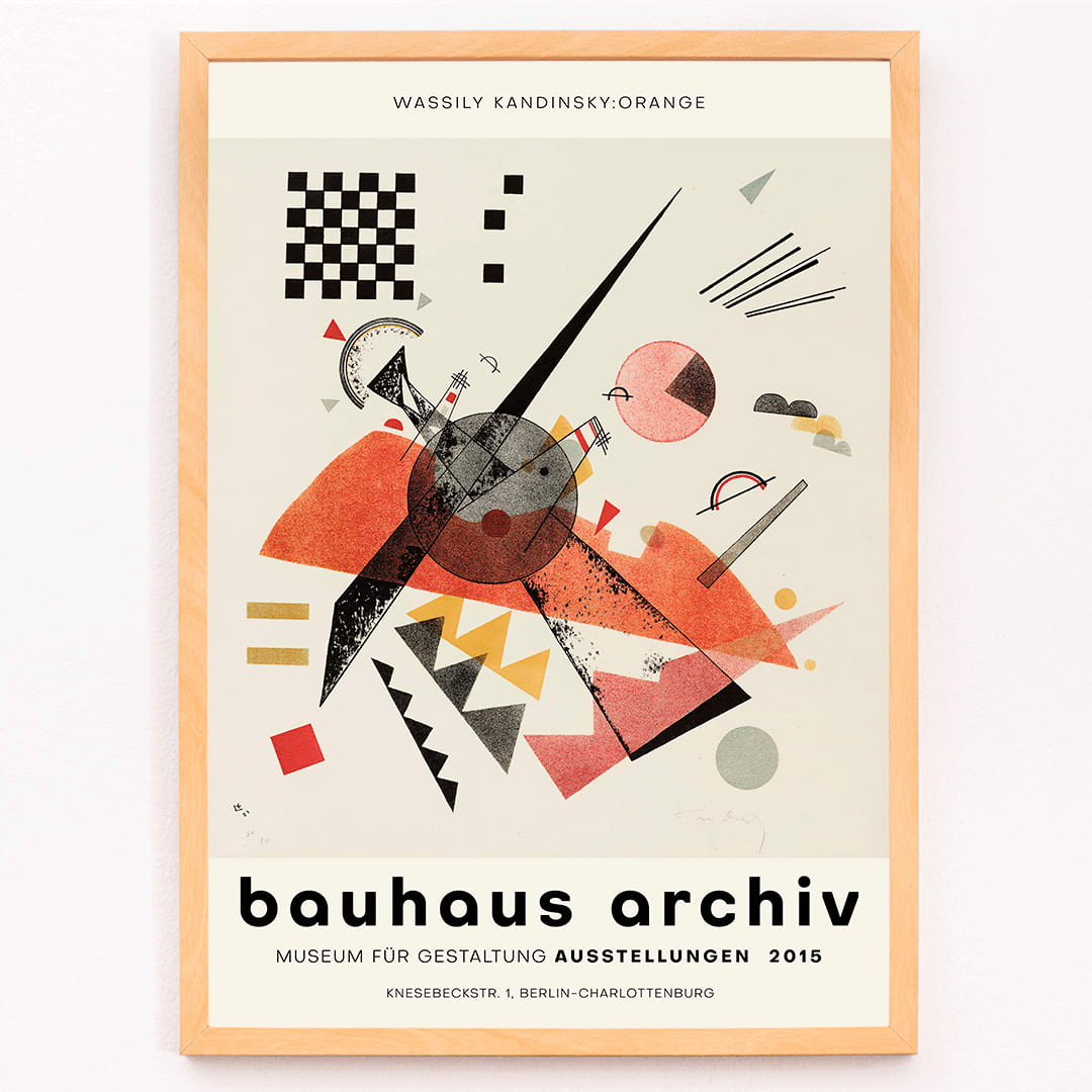 Poster | Bauhaus Archiv Orange Art by Wassily Kandinsky | MORYARTY