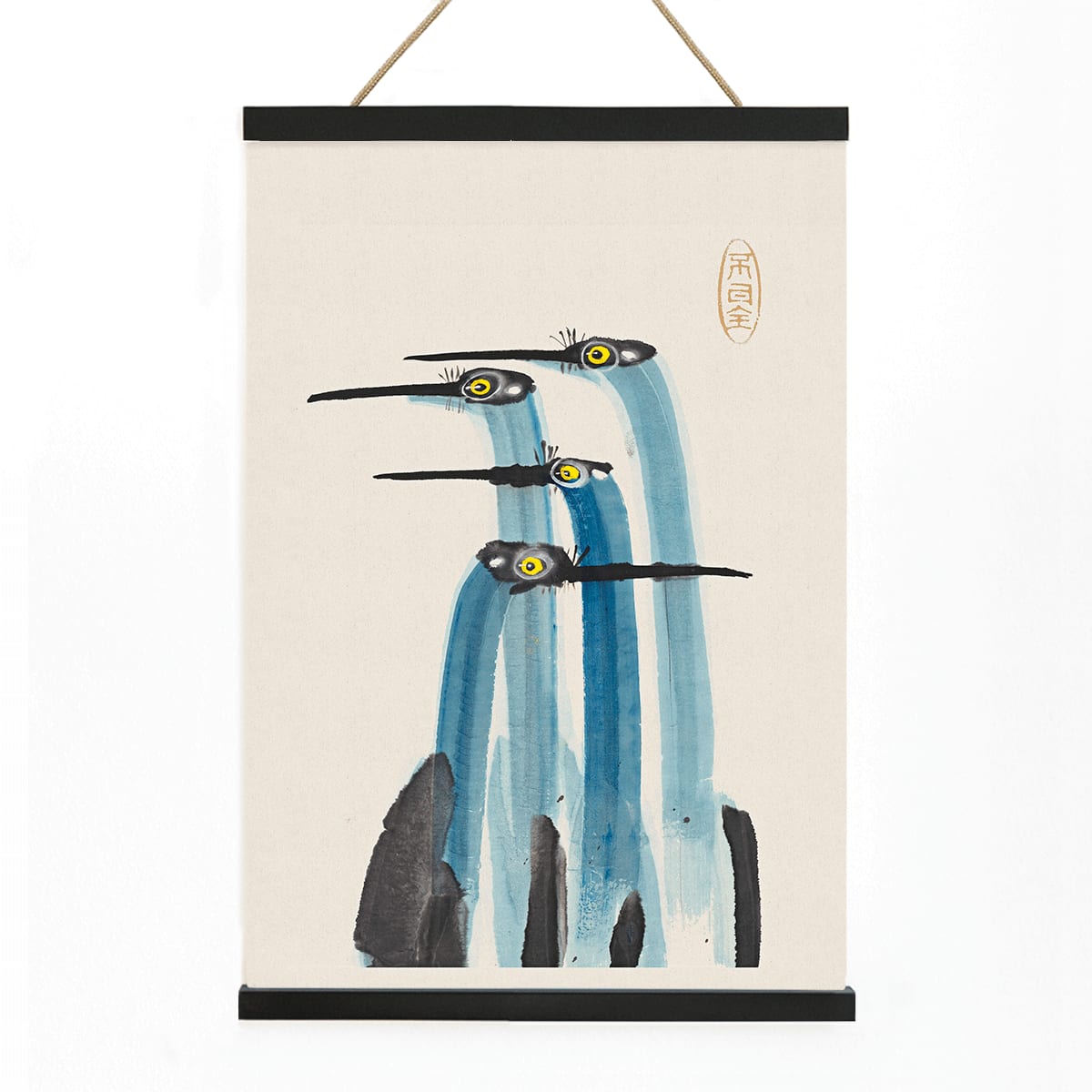 Poster | Blue Japanese Crane Artwork | MORYARTY