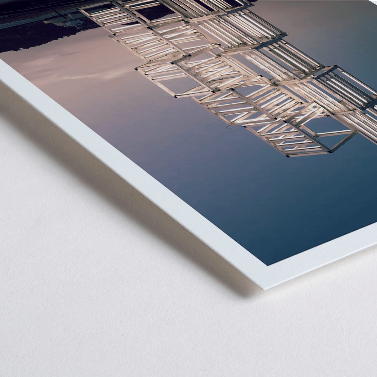 Closeup detail of Central Tejo by Pedro Cabrita Reis at Mo Art Gallery Lisbon illuminated architectural sculpture and modern structure poster