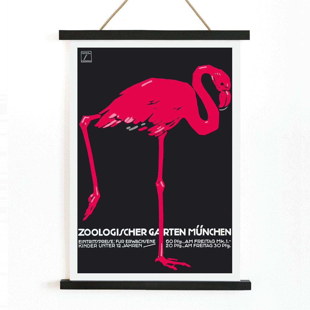 Poster | Flamingo Zoologischer Garten München 2 Ludwig Hohlwein