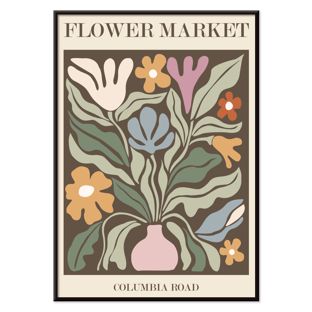 Poster | Floral Vase Artwork Flower Market Columbia Road | Moryarty