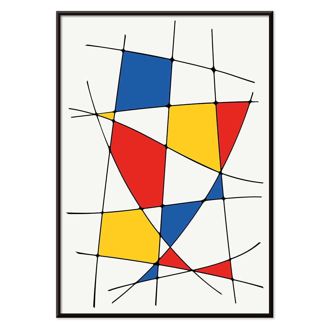 Poster | Geometric Lines and Colors 1 Abstract Art | MORYARTY