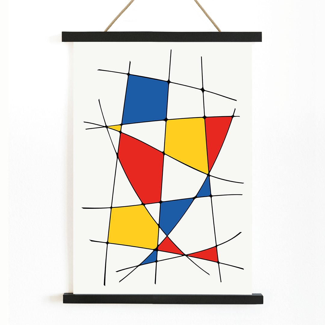 Poster | Geometric Lines and Colors 1 Abstract Art | MORYARTY