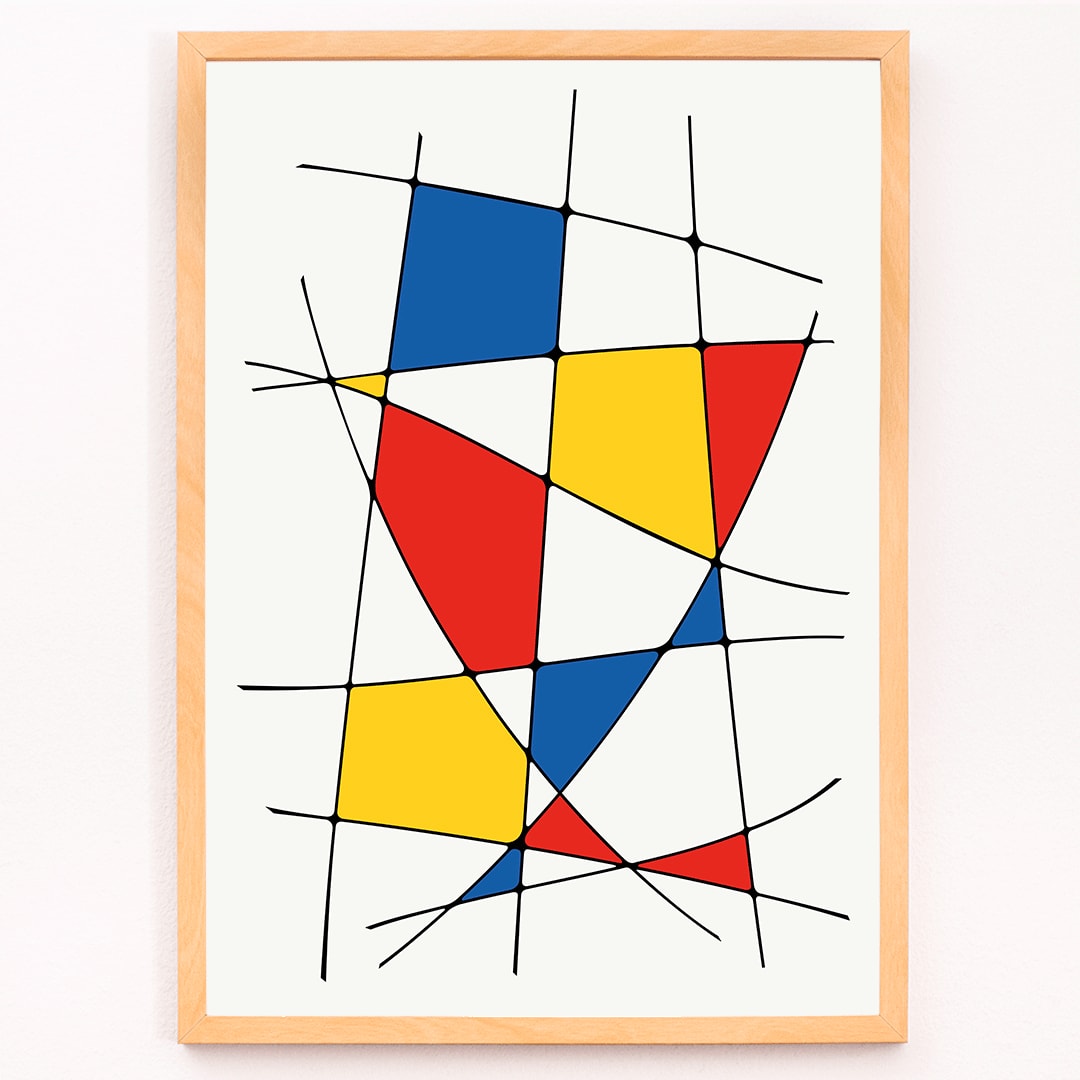 Poster | Geometric Lines and Colors 1 Abstract Art | MORYARTY