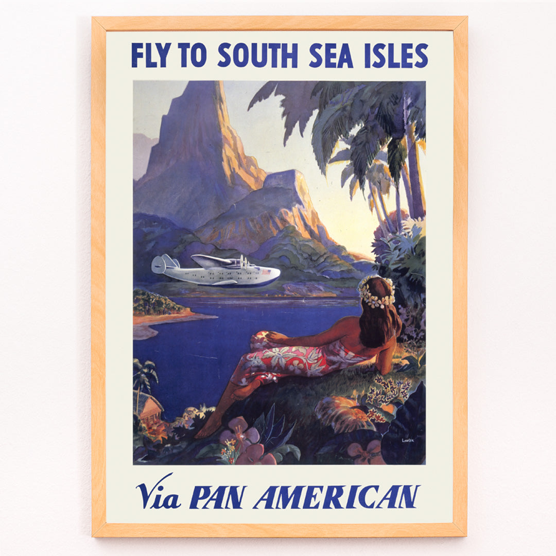 Poster | Fly to South Sea Isles Pan American Lawler 1938 | MORYARTY