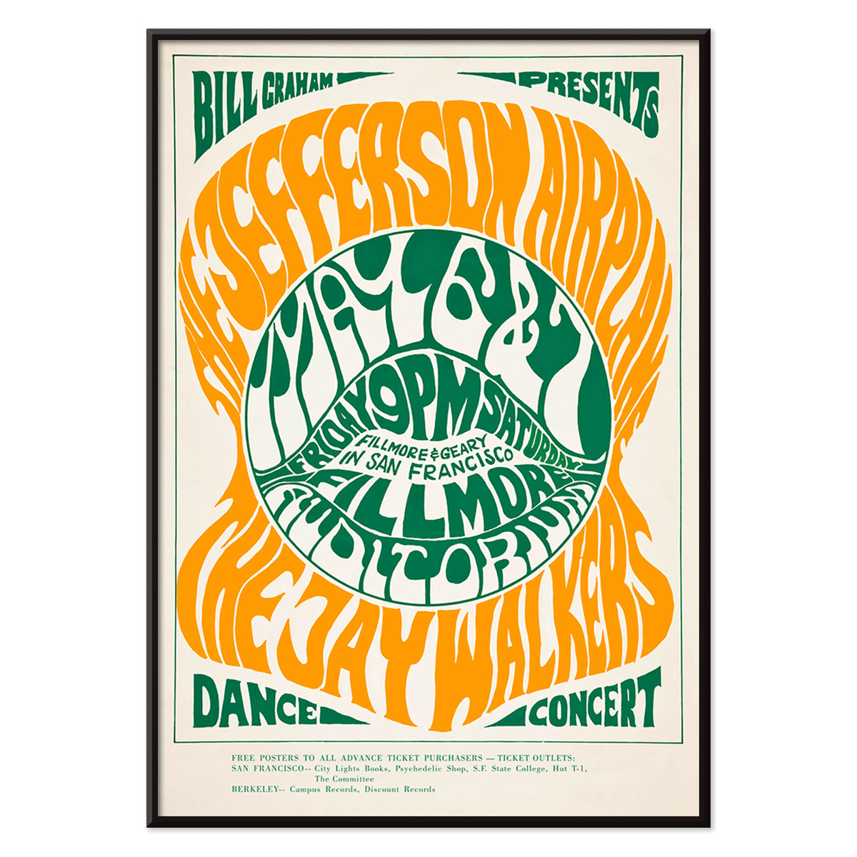 Poster | The Jefferson Airplane by Wes Wilson | MORYARTY