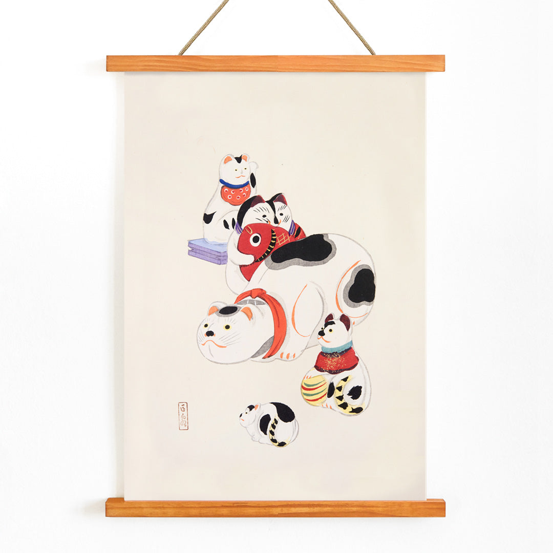 Poster | Traditional Japanese Toy Cats by Kawasaki Kyosen | MORYARTY