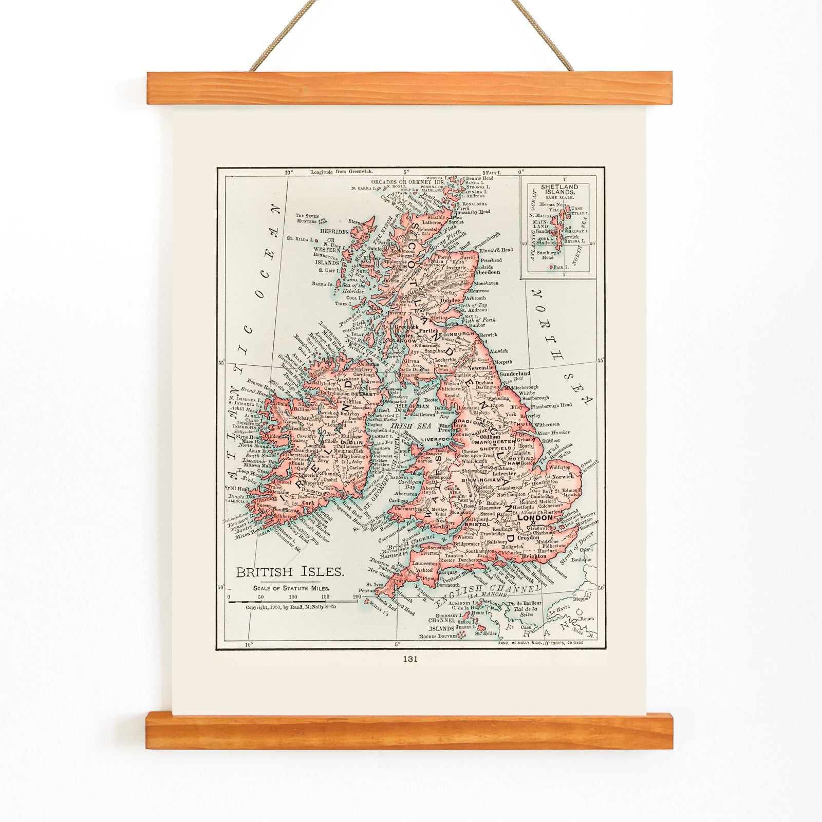 1844 J. Wyld Vintage Victorian Geological Map Of Great Britain And Ireland - Giclee Art Print (Unframed)