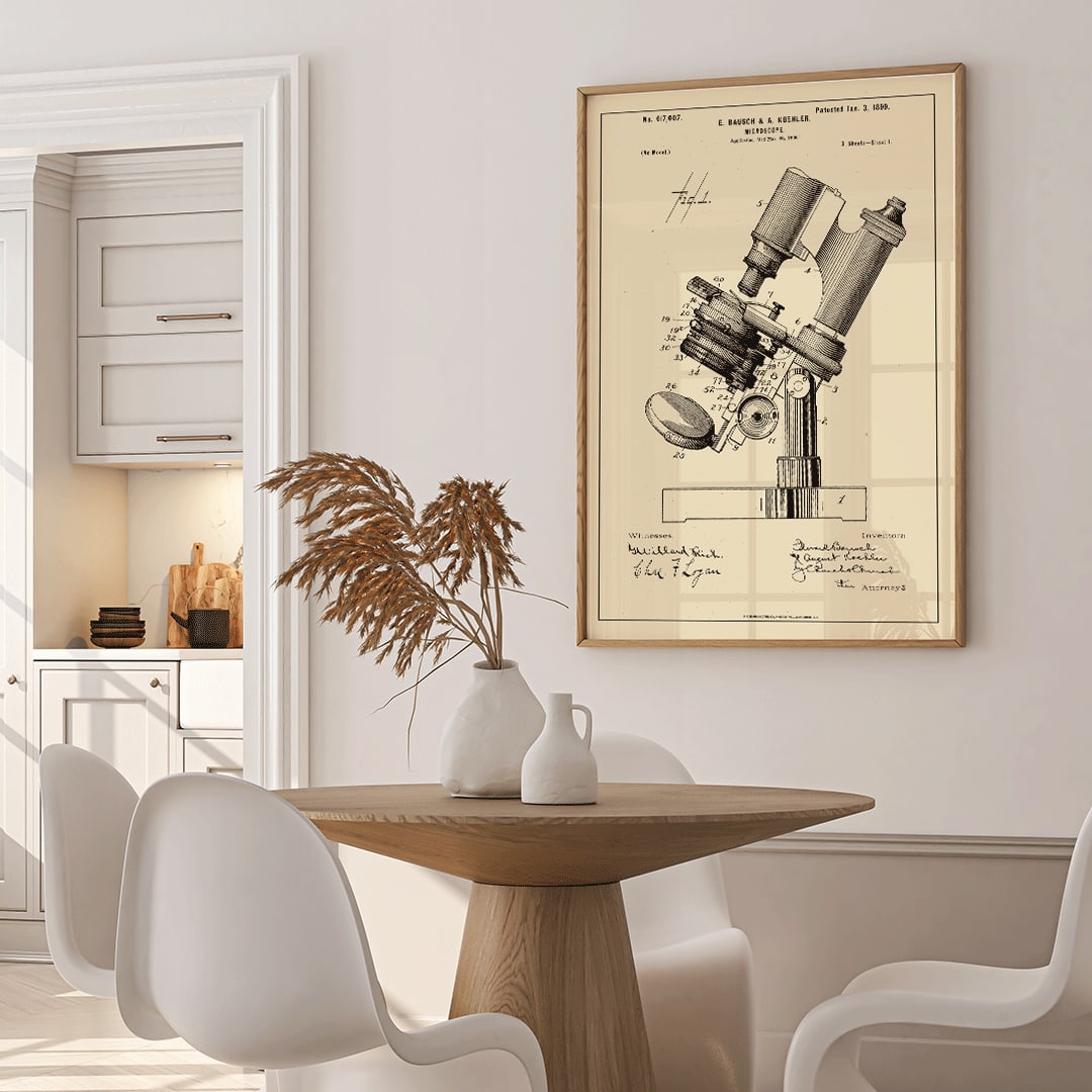 Poster | Microscope Patent by E. Bausch Artwork | MORYARTY