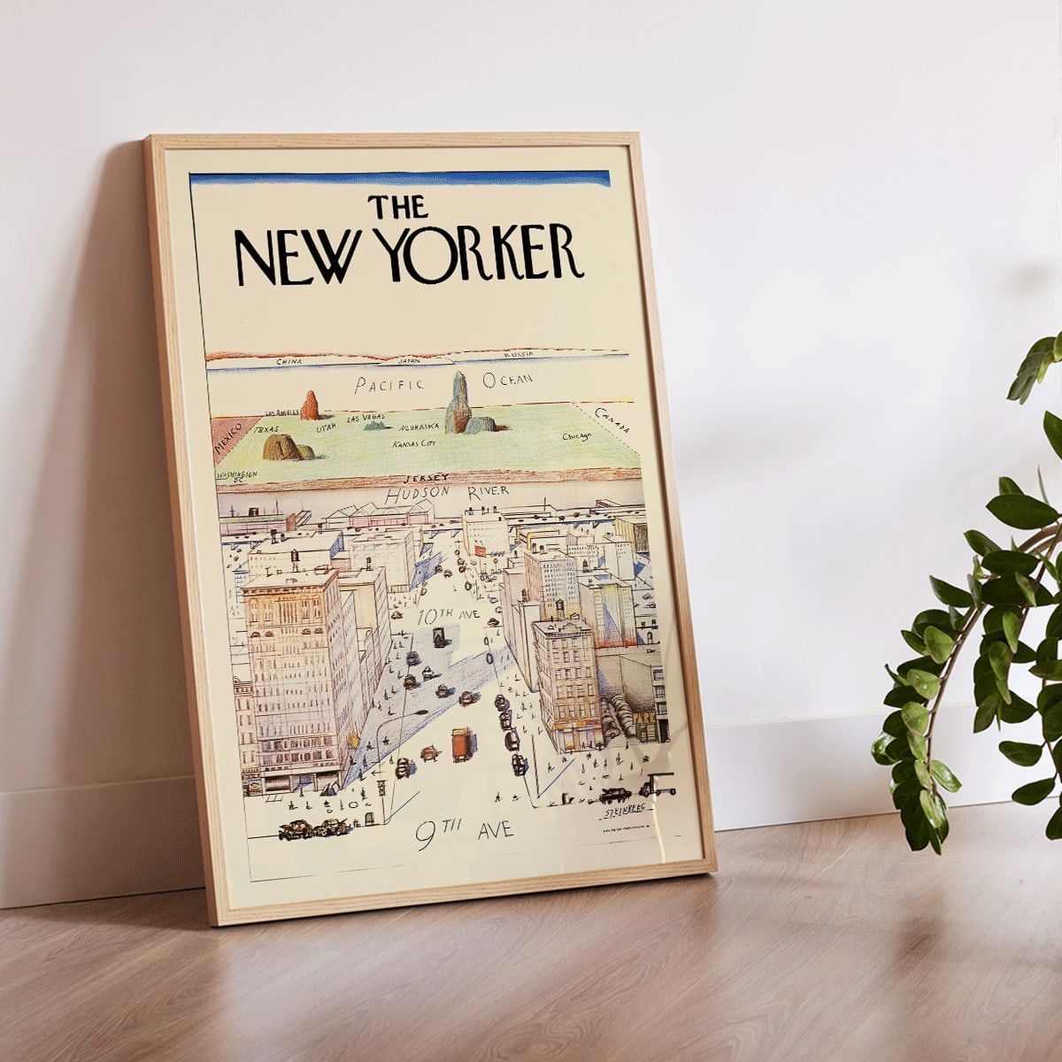 アート・デザイン・音楽 Steinberg at The New Yorker Poster | The New Yorker New York Skyline Art Saul Steinberg | MORYARTY