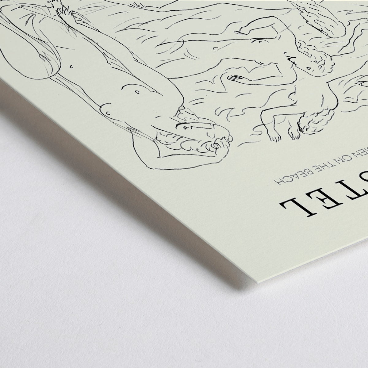 Closeup detail of Poster of Nude Women Swimming on the Beach by Leo Gestel in Post Impressionist Style at Seibu Museum of Art Tokyo