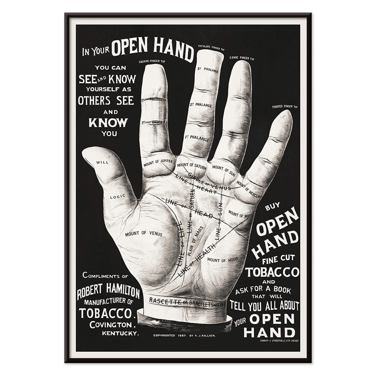 その他 In the Palm of Your Hand CF fab Poster | Open hand, palm reading 1887 | MORYARTY
