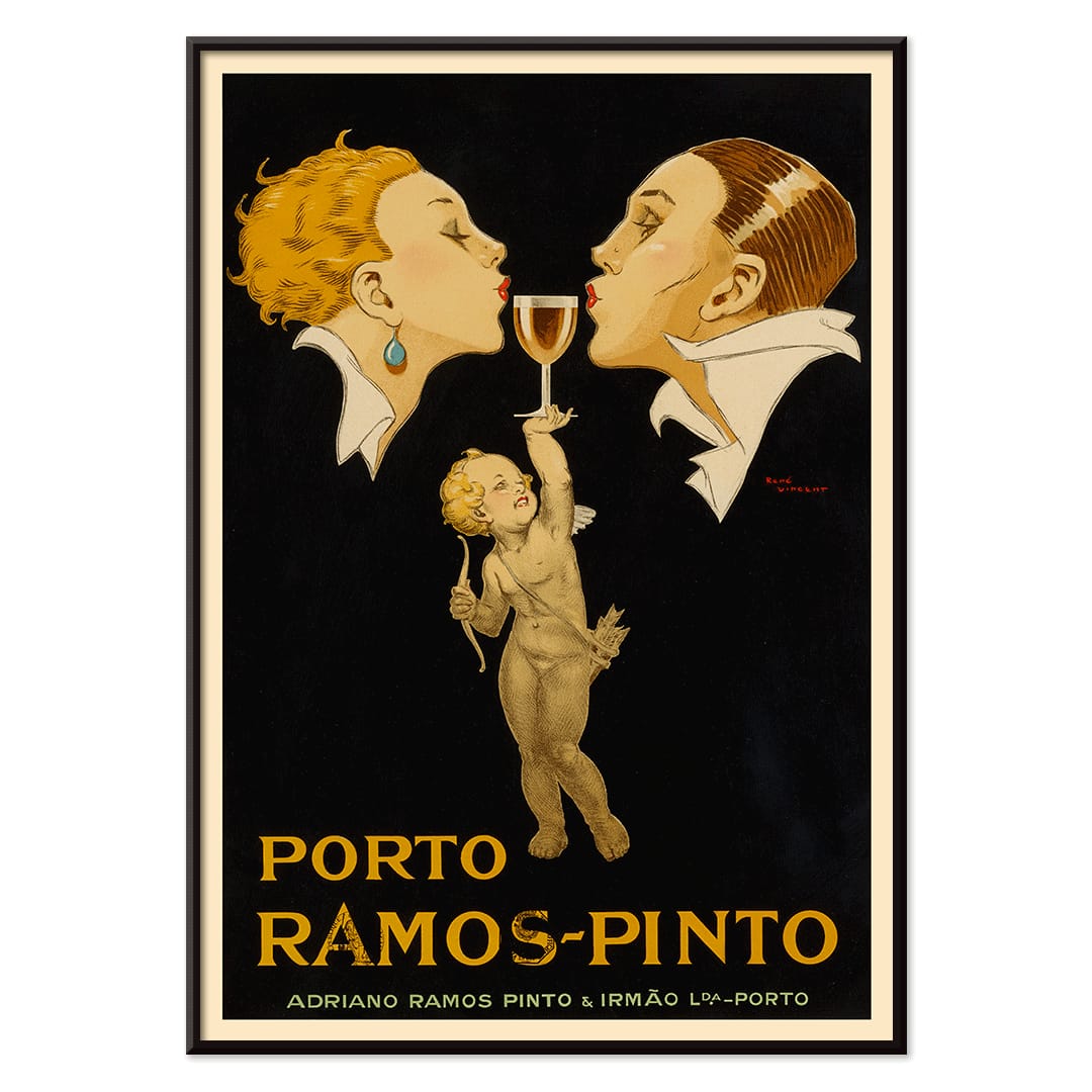 ラモスピント　RAMOS-PINTO 広告　額装　カップルキス Poster | Kissing Couple Porto Ramos-Pinto by René Vincent | MORYARTY