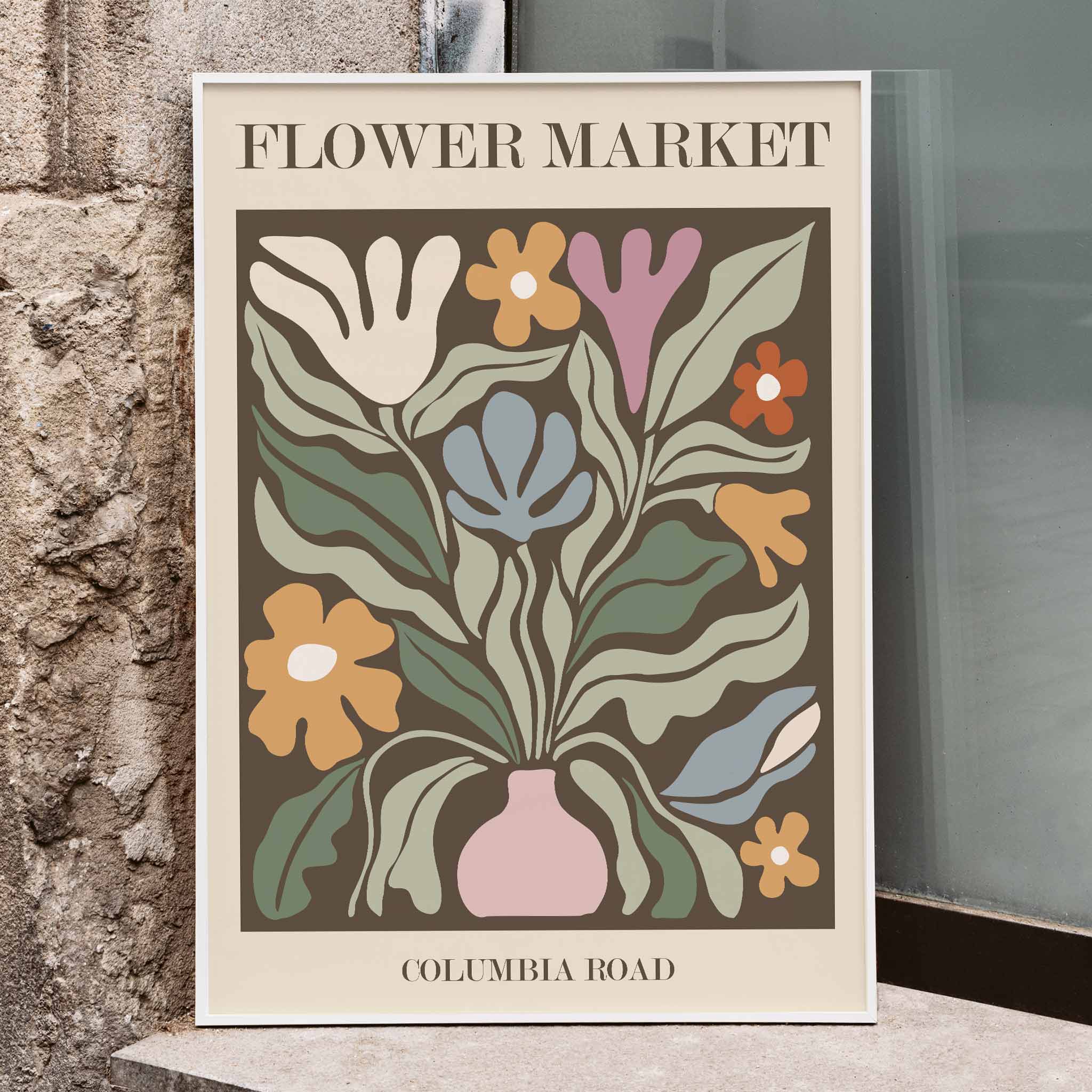 Poster | Floral Vase Artwork Flower Market Columbia Road | Moryarty