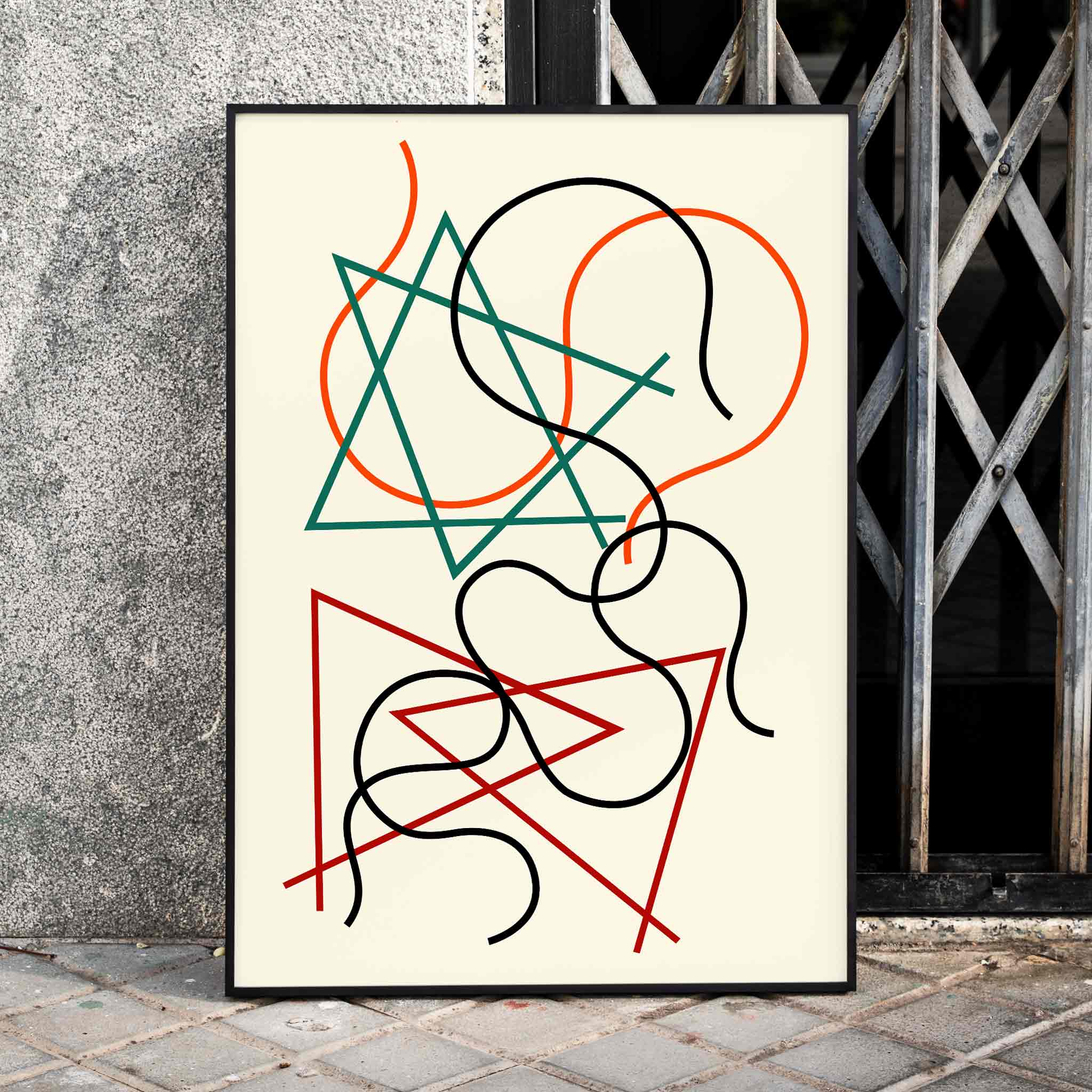 Poster | Geometric Lines and Colors 1 Abstract Art | MORYARTY