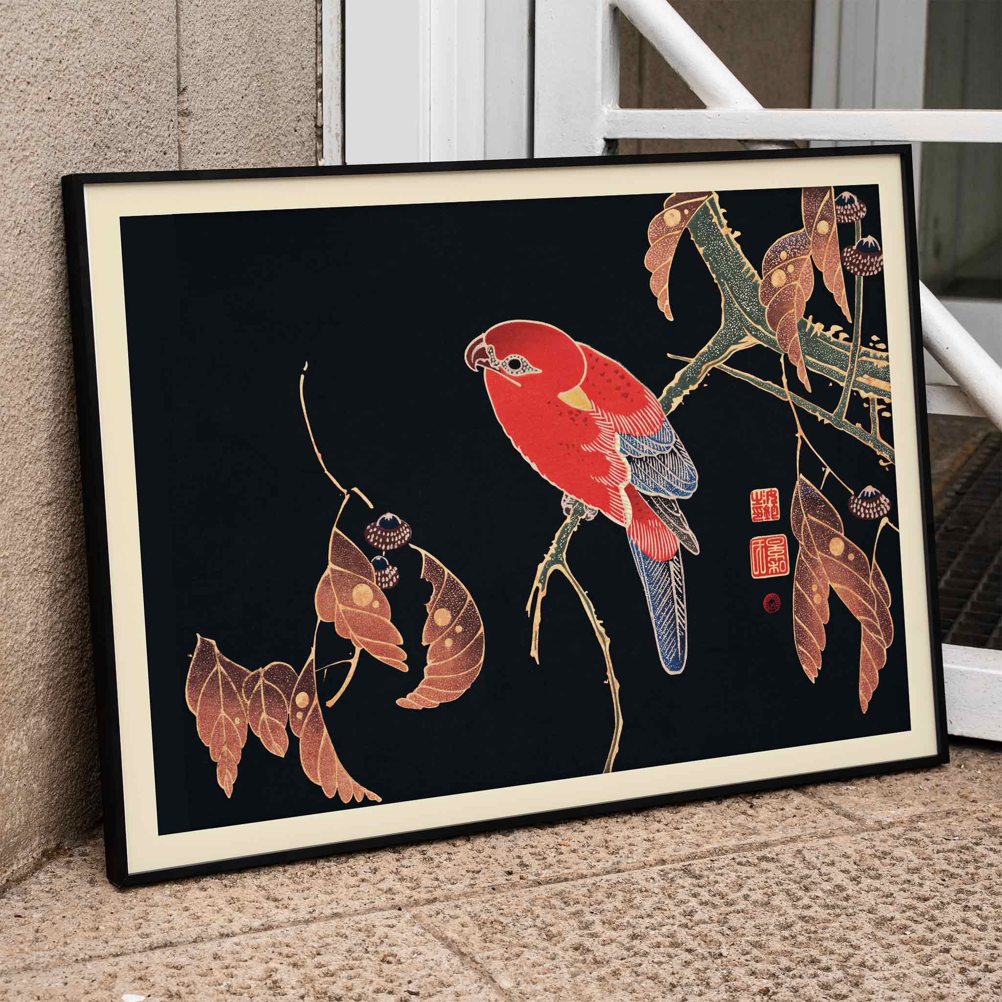 Poster | Red Parrot on Tree Ito Jakuchu | MORYARTY