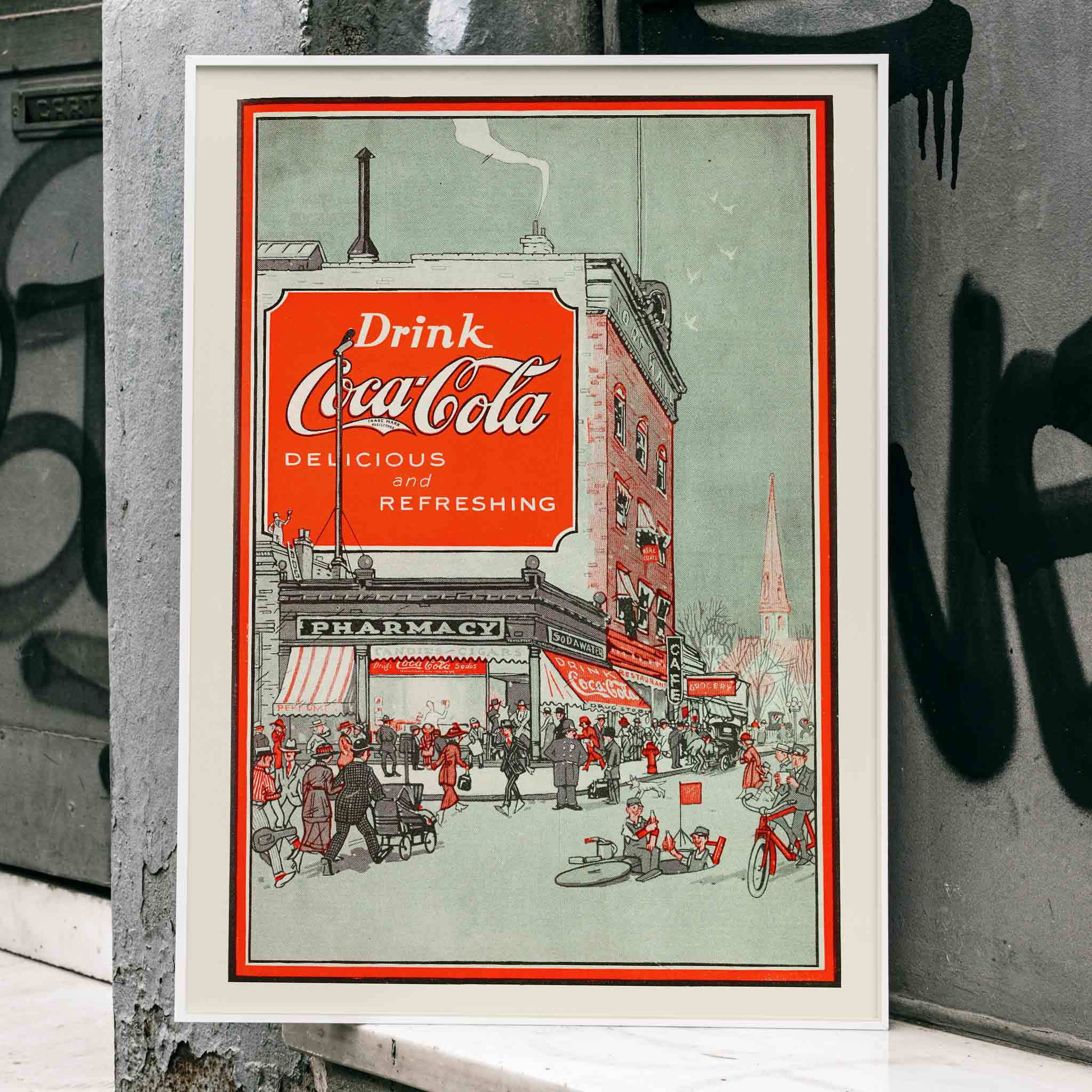 Poster | Drink Coca Cola Vintage Ad Art | MORYARTY