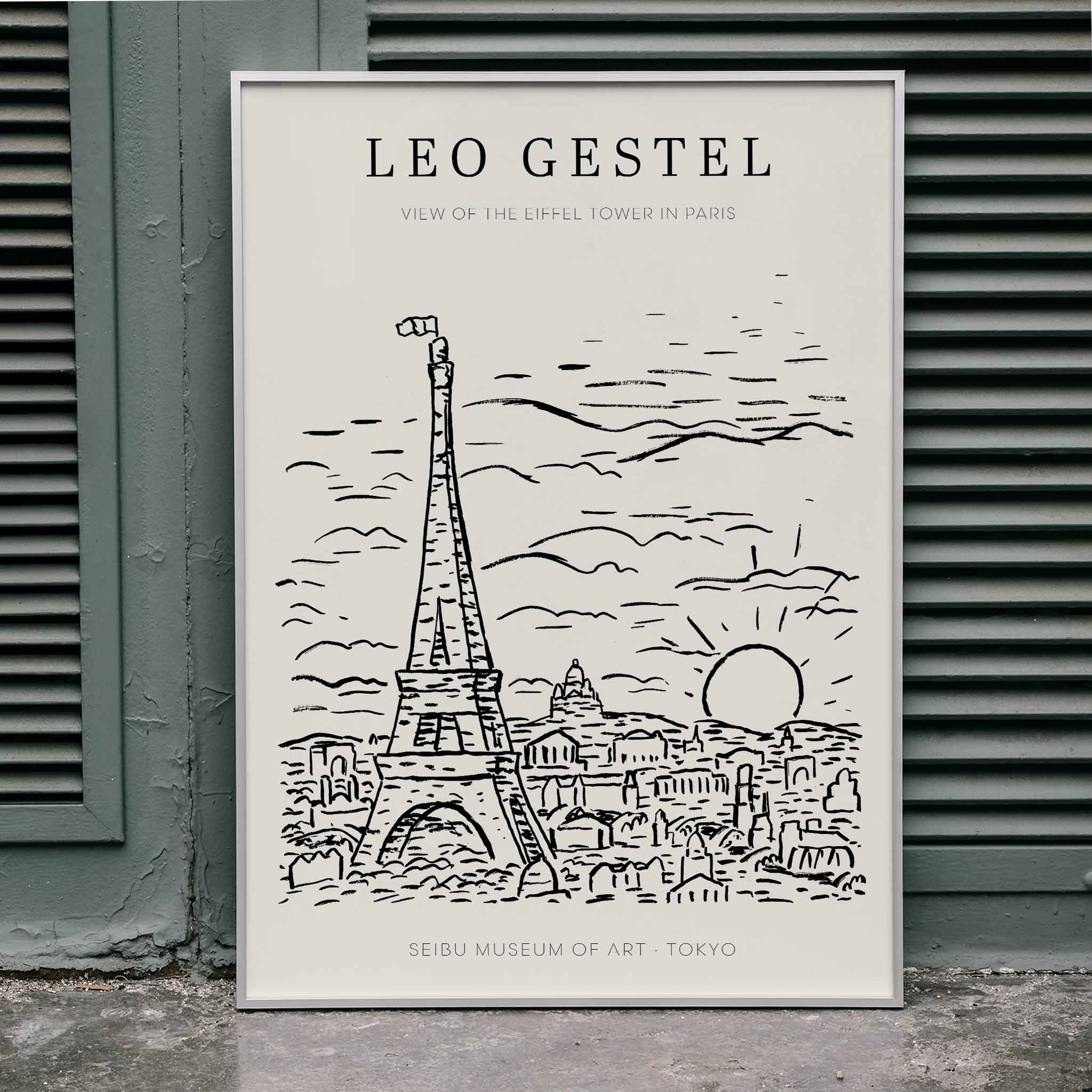 Poster | View of the Eiffel Tower by Leo Gestel | MORYARTY