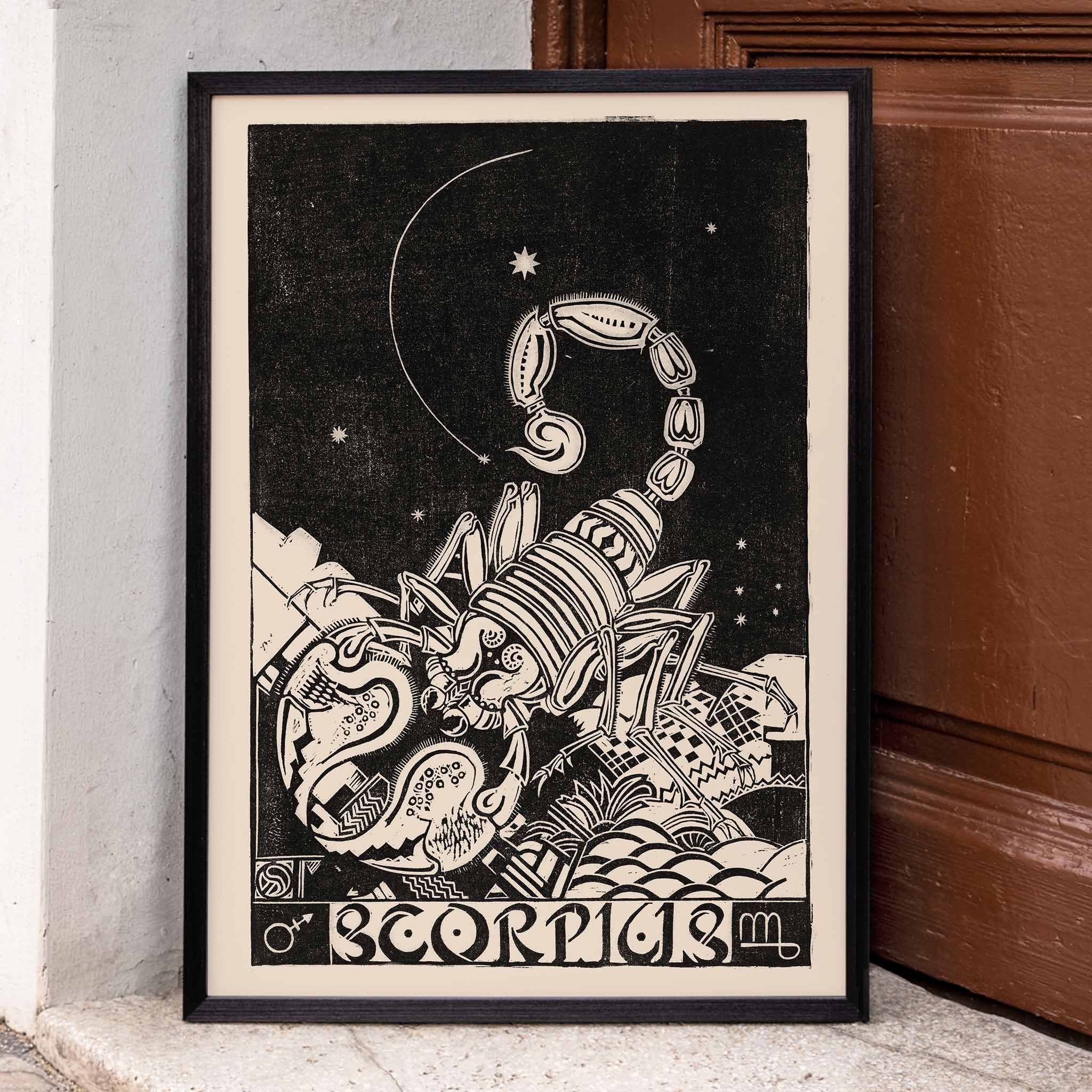 Poster | Zodiac signs Scorpius by Henri van der Stok 1880-1920
