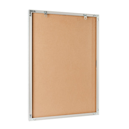 Silver aluminium picture frame with clean lines and a subtle metallic finish, suitable for displaying photos or artwork in a modern interior., full back picture