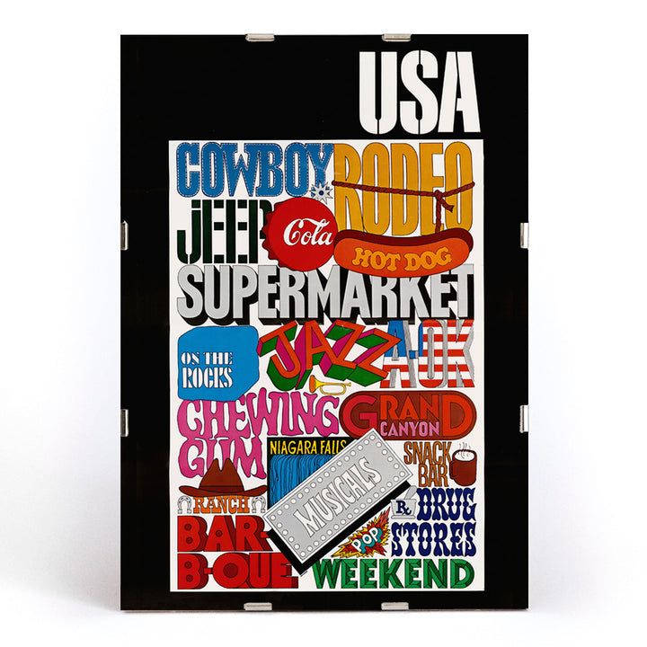, framed and displayed in modern living room decor