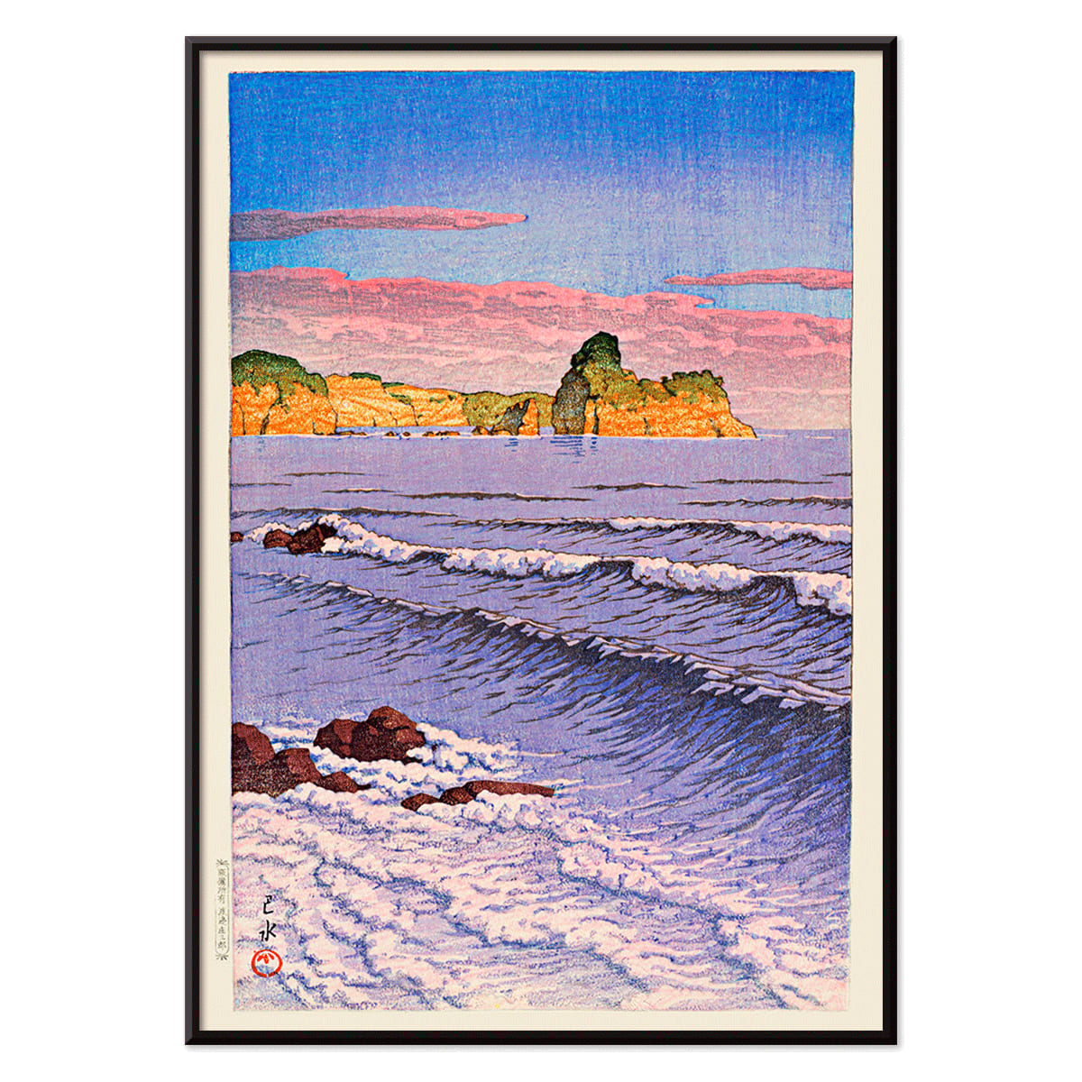 Poster | Morning Sea at Bikuni by Kawase Hasui | MORYARTY