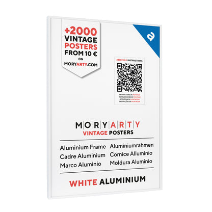 White aluminium picture frame with a minimalist design, clean lines, and a refined finish, suitable for displaying photos or art prints., full front picture